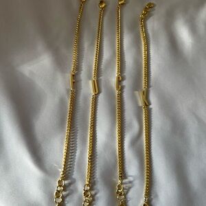 Gold Letter Gorjana Bracelet F*CK (F word)